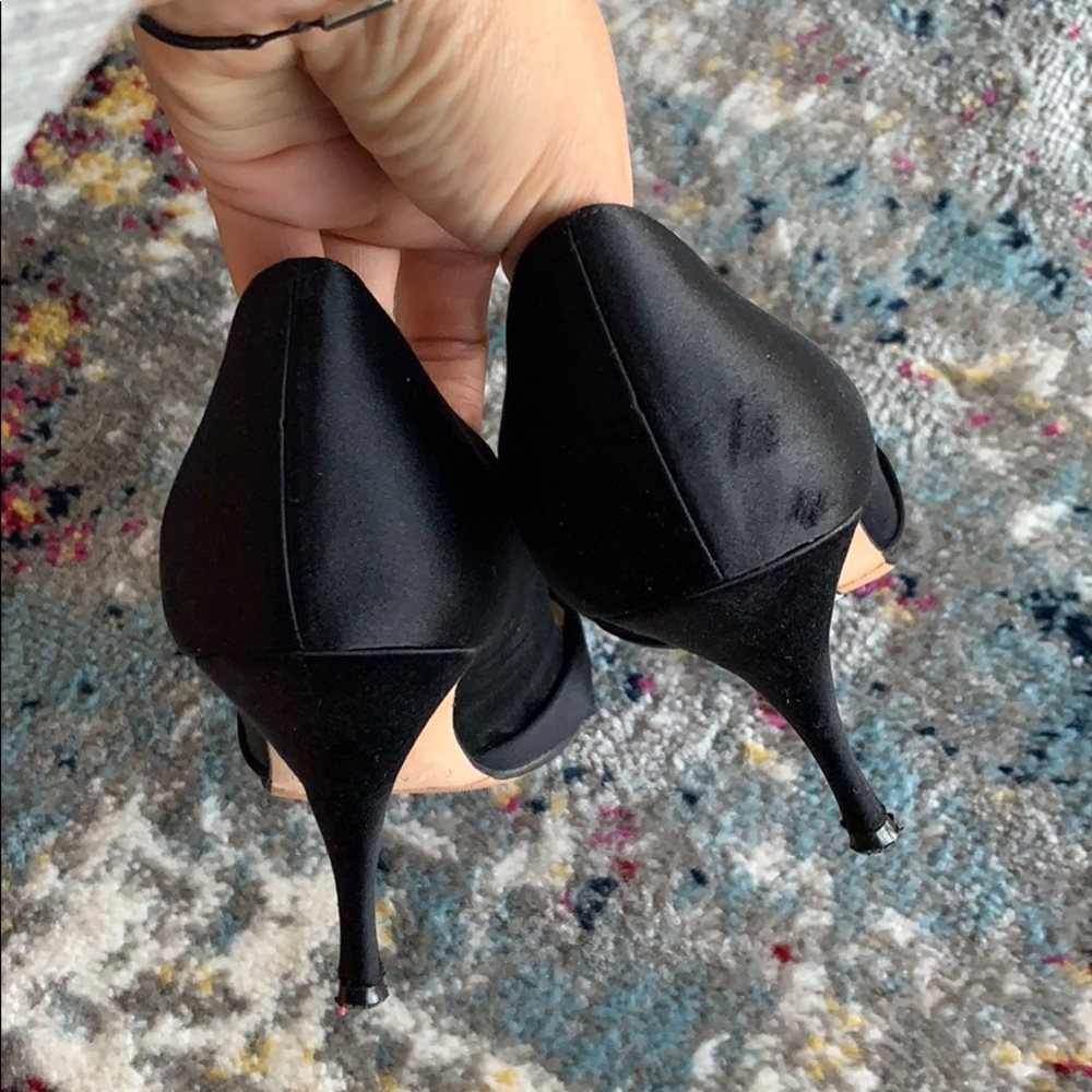 BRIAN ATWOOD Black Satin Heels Size 7.5 - Picture 5 of 7
